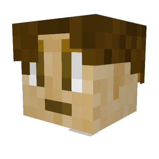 AlexBusStop Minecraft avatar head, 3D render