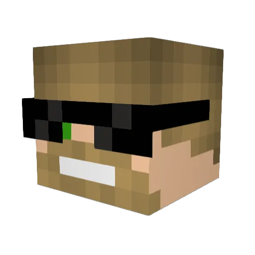 AlexFumbles Minecraft avatar head, 3D render