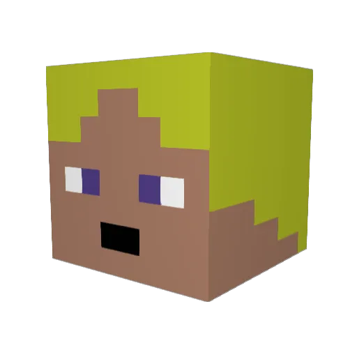 AlexG528 Minecraft avatar head, 3D render