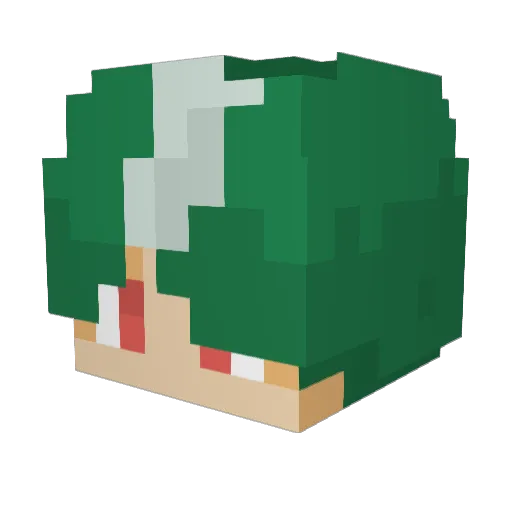 AlexHiroshi Minecraft avatar head, 3D render