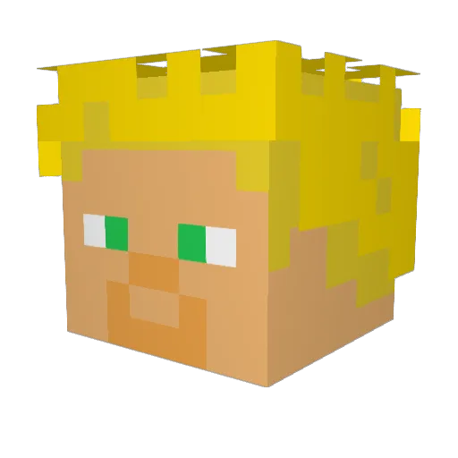 AlexJas Minecraft avatar head, 3D render