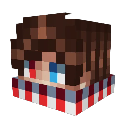 AlexKaeF Minecraft avatar head, 3D render