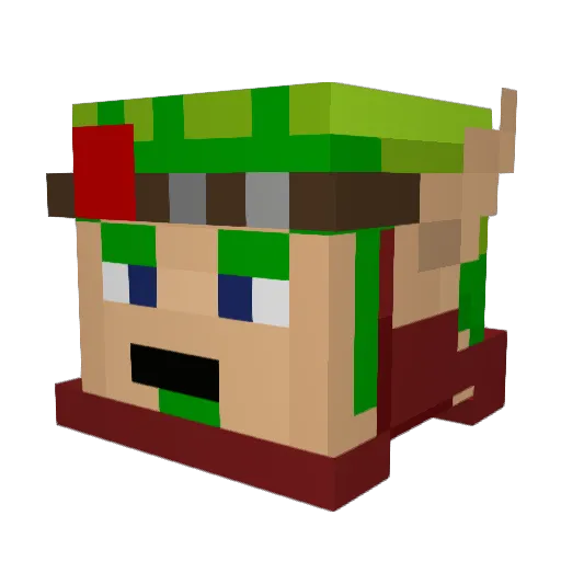 AlexManov Minecraft avatar head, 3D render