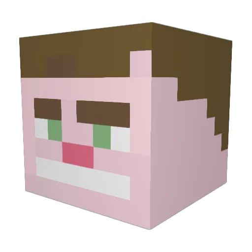 AlexPandes Minecraft avatar head, 3D render