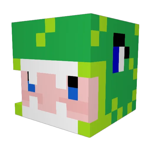 AlexPro Minecraft avatar head, 3D render