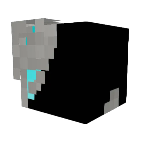 AlexSantiag Minecraft avatar head, 3D render