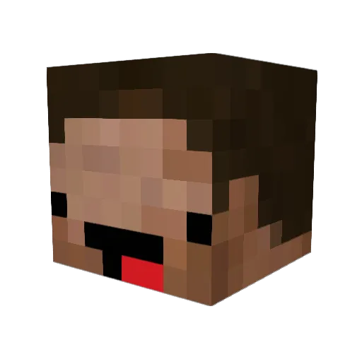 AlexStan Minecraft avatar head, 3D render
