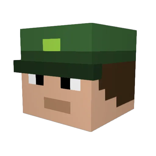 AlexStrachan Minecraft avatar head, 3D render