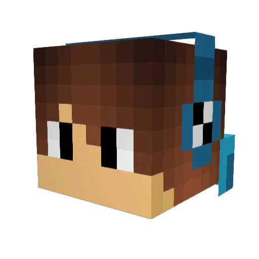 AlexSwimming Minecraft avatar head, 3D render