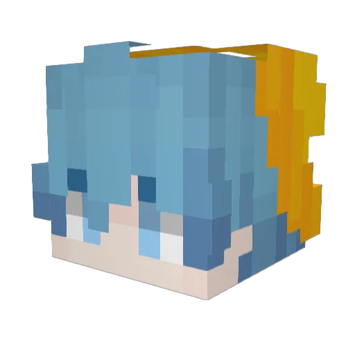 AlexTwolf Minecraft avatar head, 3D render