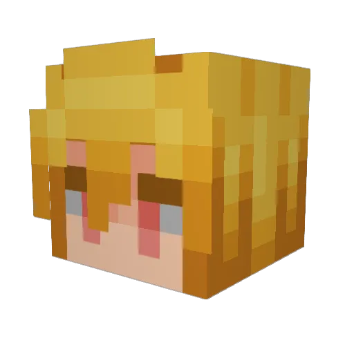 AlexUnderX Minecraft avatar head, 3D render