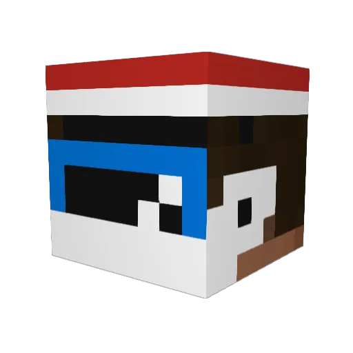 AlexVin37 Minecraft avatar head, 3D render