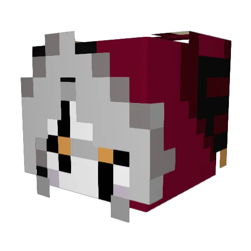 AlexWuxian Minecraft avatar head, 3D render