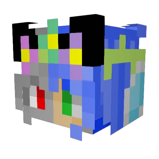 AlexaAI Minecraft avatar head, 3D render