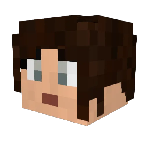 AlexaS93 Minecraft avatar head, 3D render