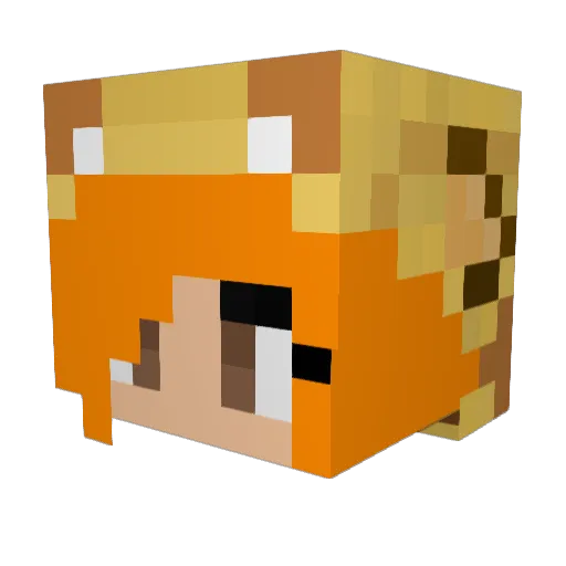 AlexaWilliams Minecraft avatar head, 3D render