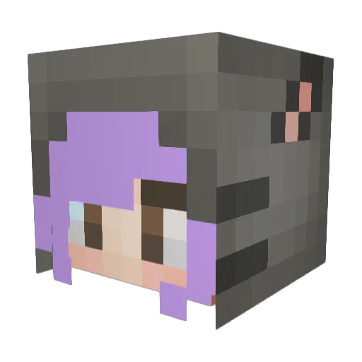 Alexandra2424 Minecraft avatar head, 3D render
