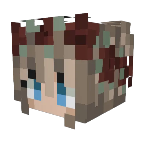 AlexandraBubi Minecraft avatar head, 3D render