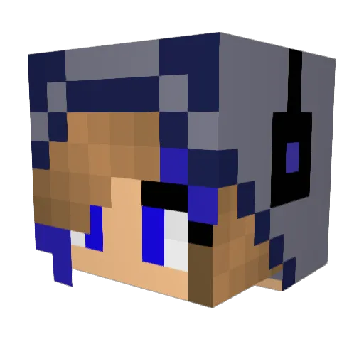 AlexandraSilver Minecraft avatar head, 3D render