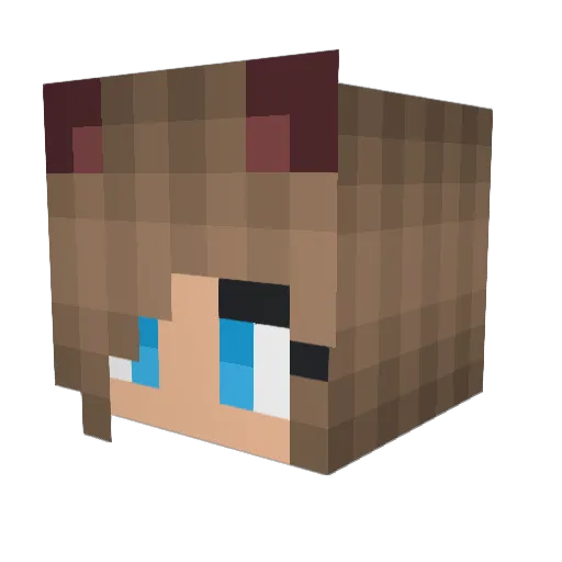 AlexandraWolf Minecraft avatar head, 3D render