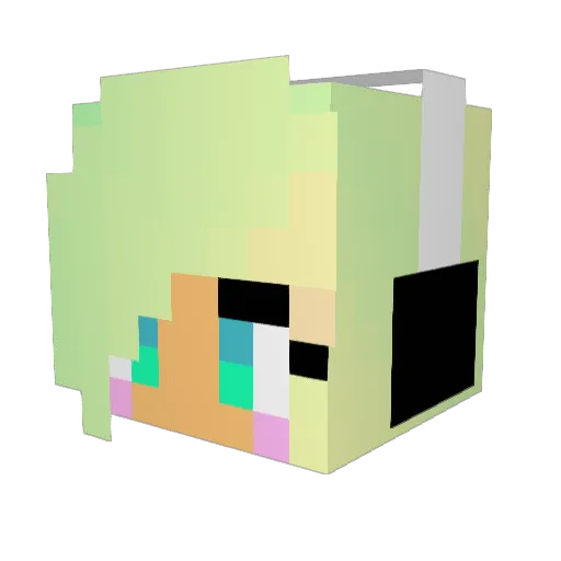AlexandraYTB Minecraft avatar head, 3D render
