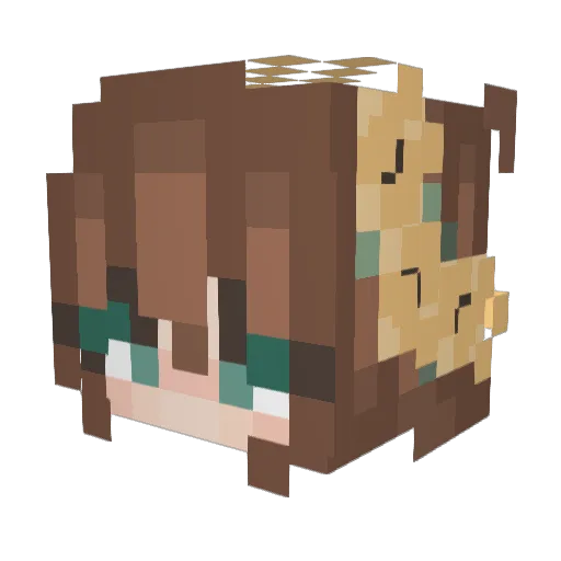 Alexanotarobot Minecraft avatar head, 3D render
