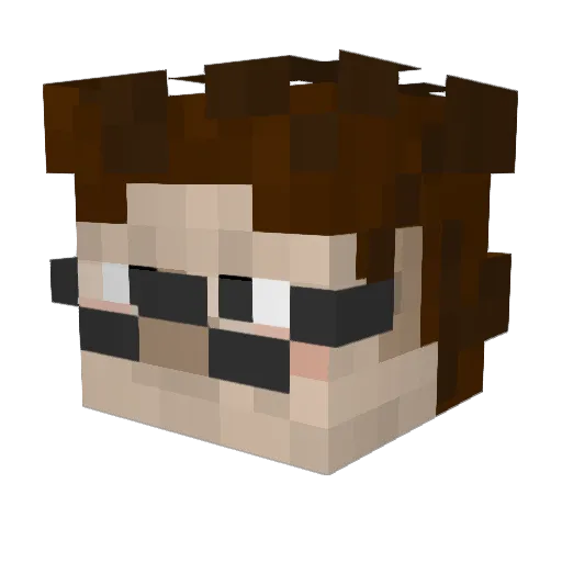 Alexaribo Minecraft avatar head, 3D render