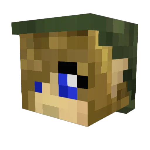 Alexaundria Minecraft avatar head, 3D render
