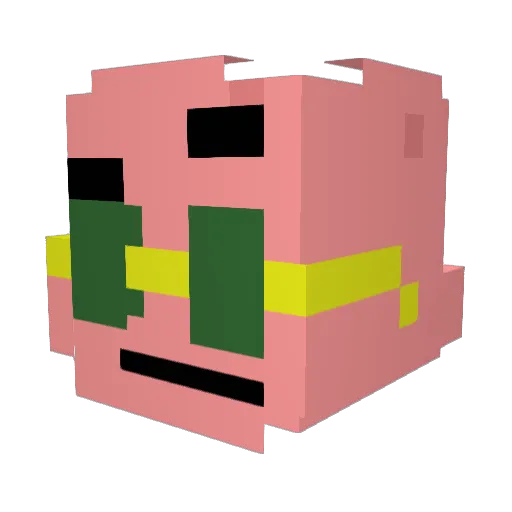 Alexbabian Minecraft avatar head, 3D render