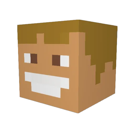 Alexcaz Minecraft avatar head, 3D render