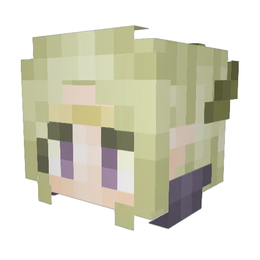 Alexdelia Minecraft avatar head, 3D render