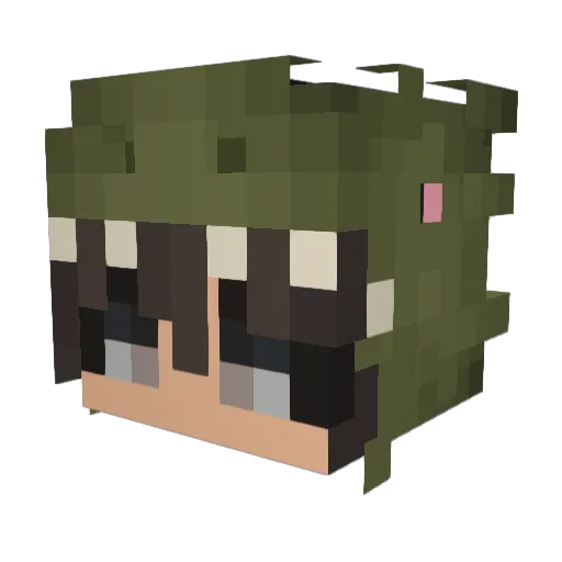 AlexiKoGamer Minecraft avatar head, 3D render