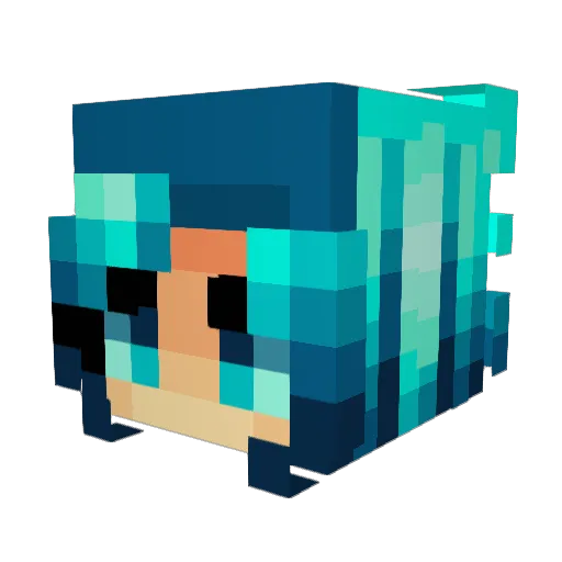 AlexiaLoki Minecraft avatar head, 3D render