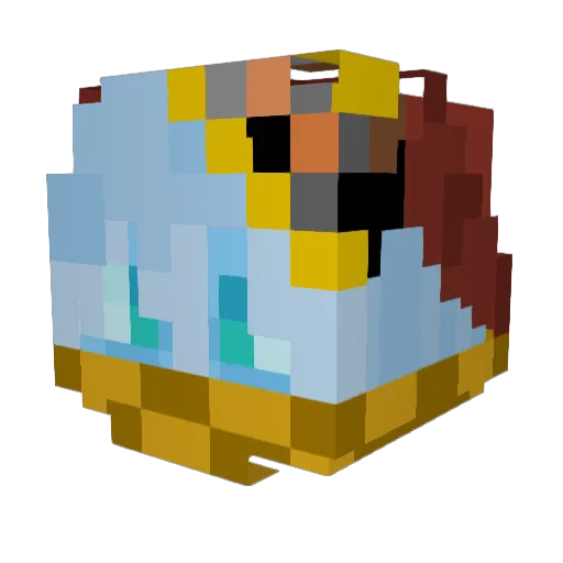 AlexnderScribles Minecraft avatar head, 3D render