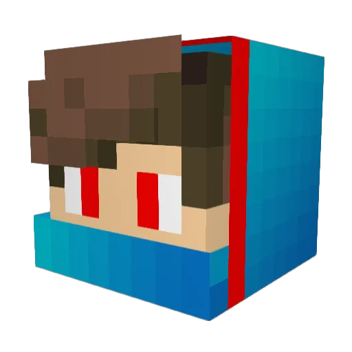 AlexonPlay Minecraft avatar head, 3D render