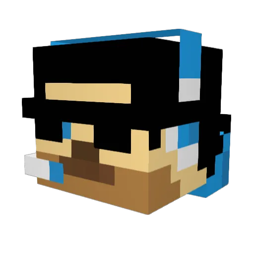 AlexouW_AW Minecraft avatar head, 3D render