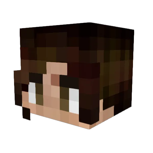Alexoxenfree Minecraft avatar head, 3D render