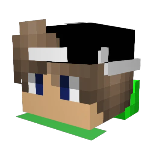 AlexplaysVR Minecraft avatar head, 3D render