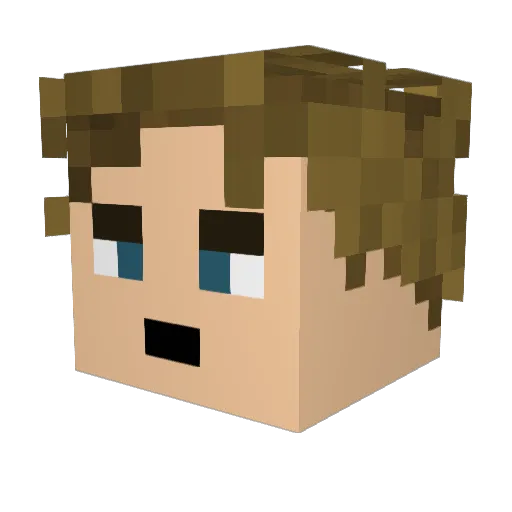 Alexrodel Minecraft avatar head, 3D render