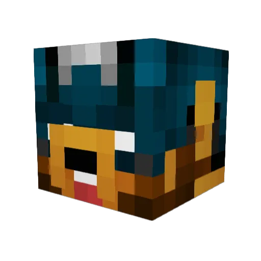 Alexsaca Minecraft avatar head, 3D render
