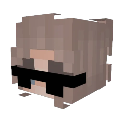 Alexuka Minecraft avatar head, 3D render