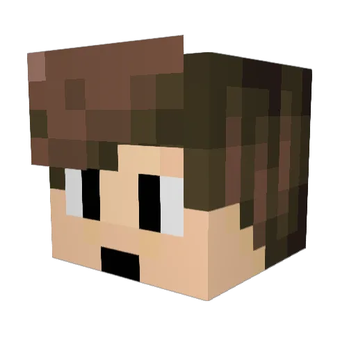 Alexules07 Minecraft avatar head, 3D render