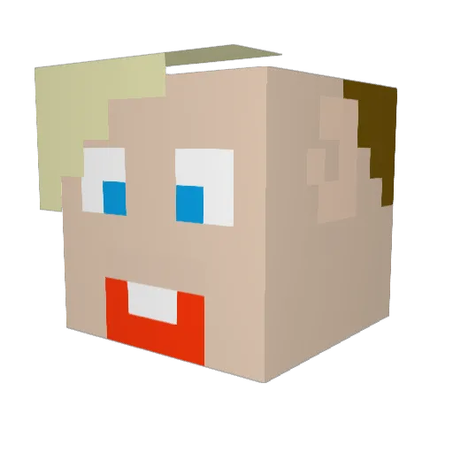 AlexusHDTV Minecraft avatar head, 3D render