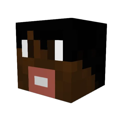 Alexvidu Minecraft avatar head, 3D render