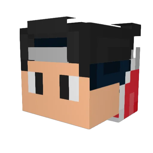 Alexviper Minecraft avatar head, 3D render