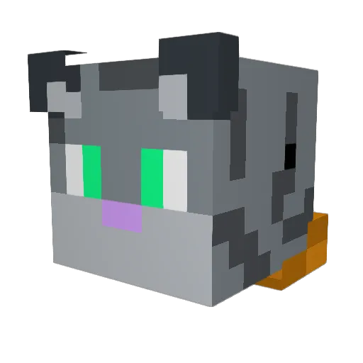 Alexykatze Minecraft avatar head, 3D render