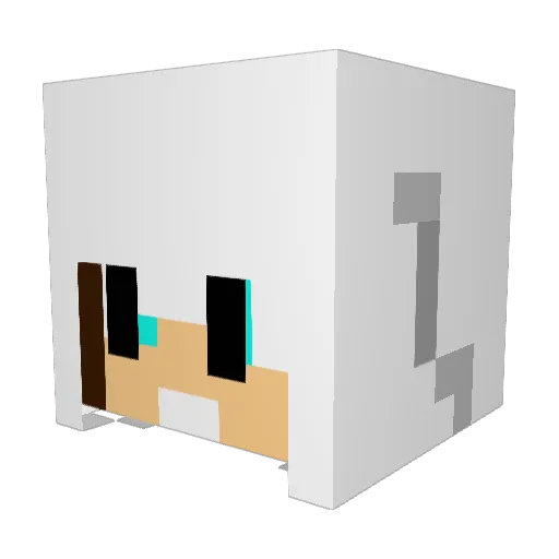 Alezem Minecraft avatar head, 3D render