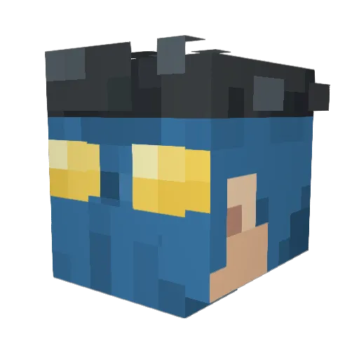 AlfaLM24 Minecraft avatar head, 3D render