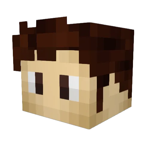 AlfaNetiks Minecraft avatar head, 3D render