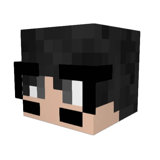 AlfaPls Minecraft avatar head, 3D render